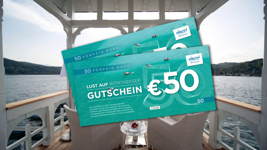 Image of the Wörthersee vouchers with which the guest can pay at over 100 businesses on Lake Wörthersee. 